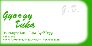 gyorgy duka business card